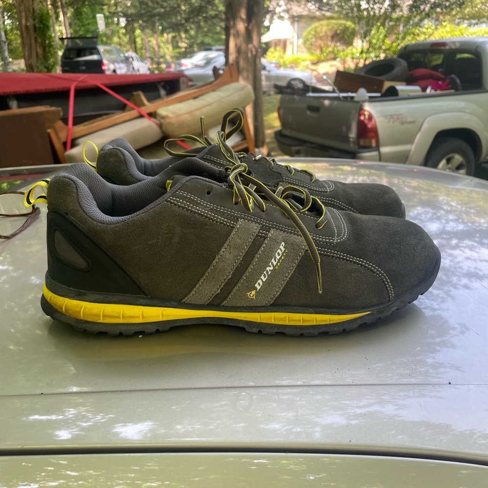 Gray and Yellow Steel toe Dunlop Sneakers with Athletic Style 13